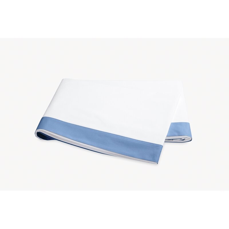 Matouk Oberlin 350 Thread Count 100% Cotton Flat Sheet Size: Full Queen, Color: Azure - Image 0