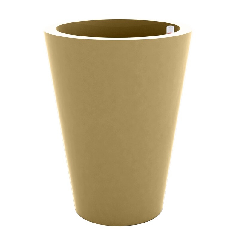 Vondom Cono Self-Watering Resin Pot Planter Color: Beige, Size: 31.5" H x 15.75" W x 15.75" D - Image 0