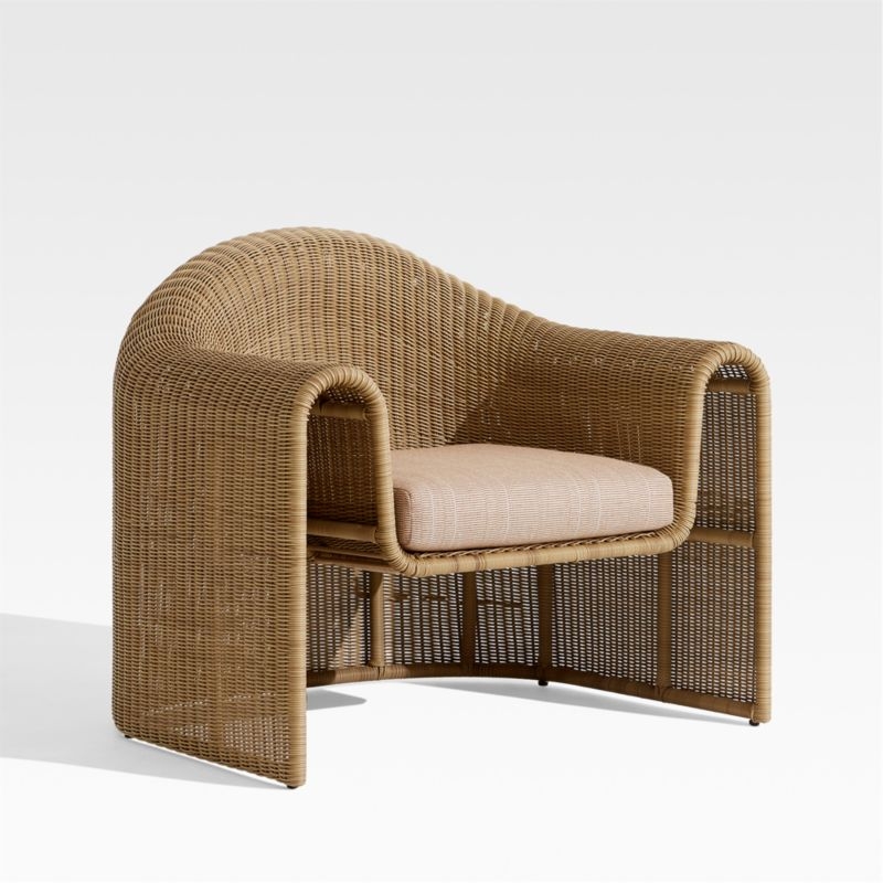 Simeon Outdoor Wicker Lounge Chair with Cushion - Image 2