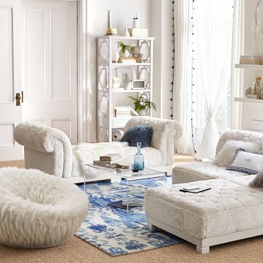 Winter Fox Ivory Groovy Swivel Chair, In Home Delivery - Image 3