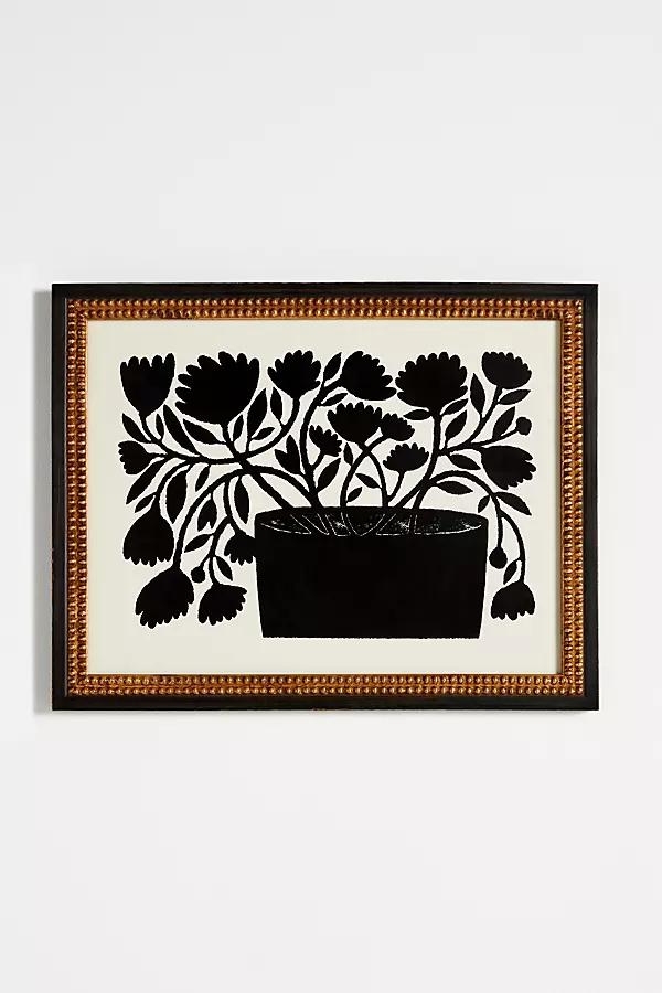 Flowing Black Floral Wall Art - Image 0