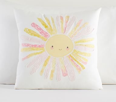 Smiling Sun Pillow, Multi, 16x16" - Image 0