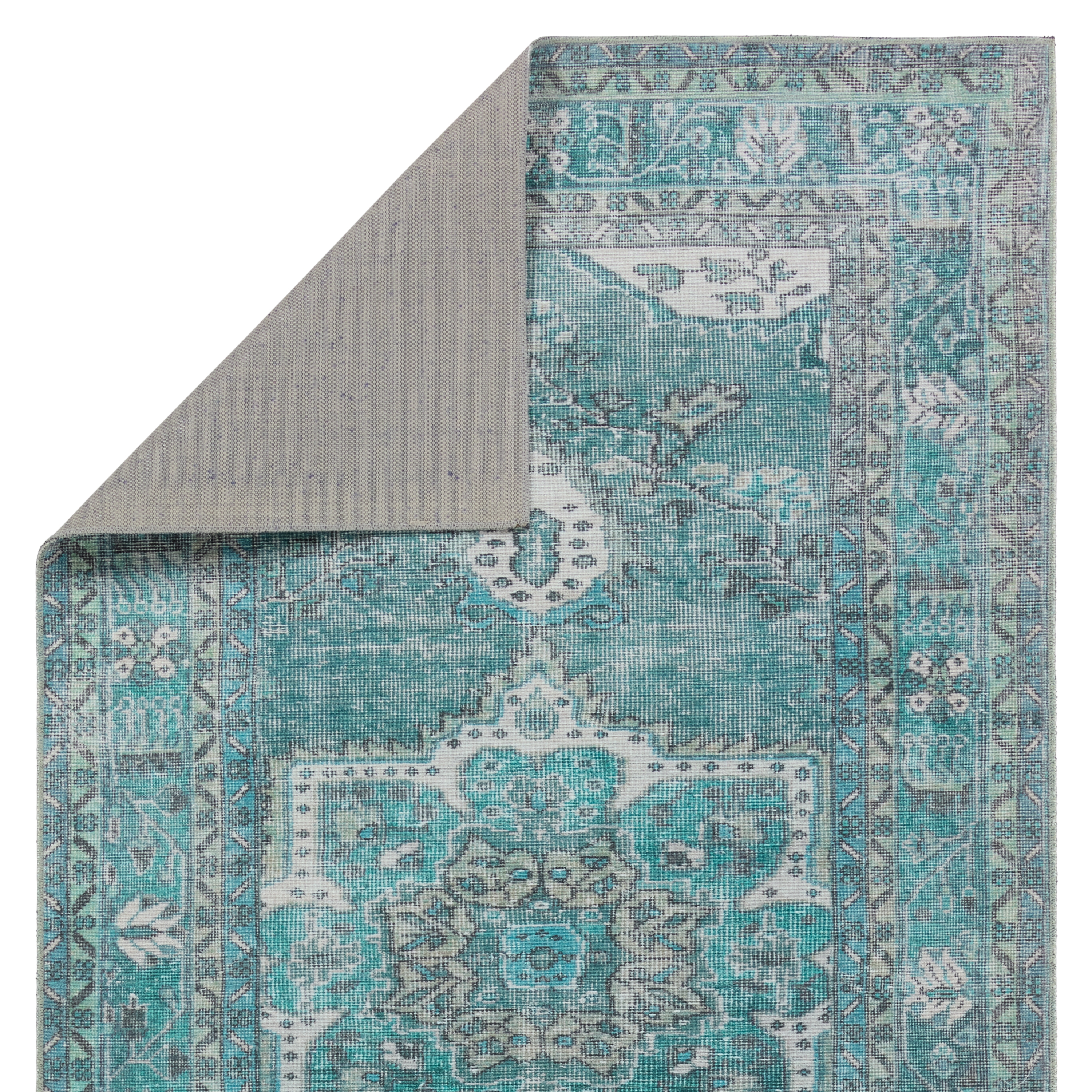 Kate Lester + Tamara Medallion Teal/ Green Area Rug (3'X5') - Image 2