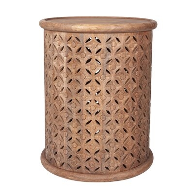 Francella 21'' Tall Solid Wood Drum End Table - Image 0