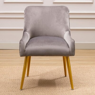 Modern Velvet Wide Accent Chair Side Chair With Swoop Arm Metal Legs For Club Bedroom Living Room Meeting Room Office Study - Image 0