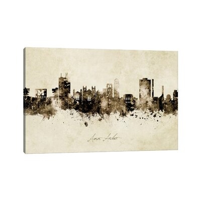 Ann Arbor Michigan Skyline Vintage by Michael Tompsett - Wrapped Canvas Graphic Art Print - Image 0