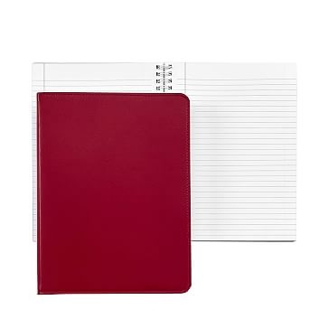 Refillable Notebook, Italian Bonded Leather, Black, 9" - Image 2
