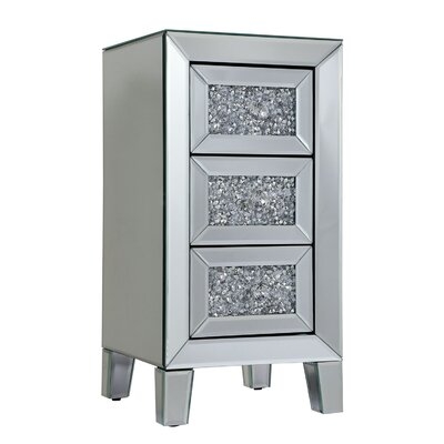 Cobblefield 3 - Drawer Nightstand in Silver - Image 0