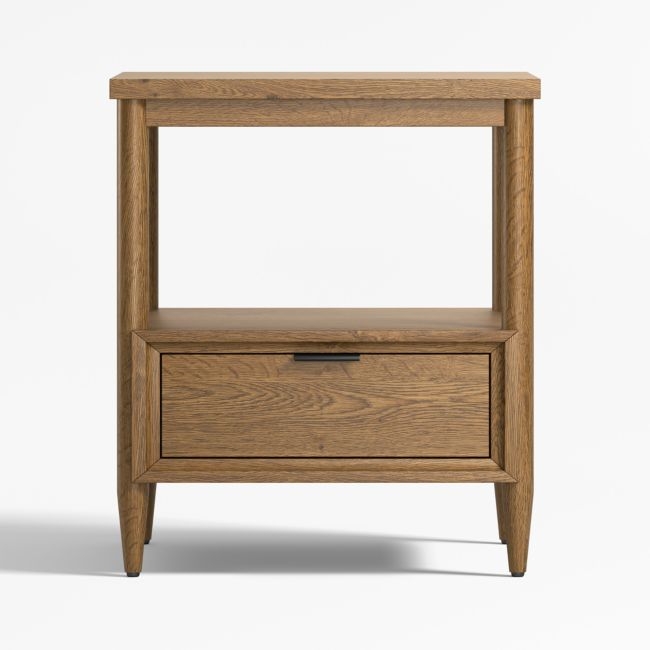 Bodie Flax Brown Medium Wood Kids Nightstand with Drawer - Image 0