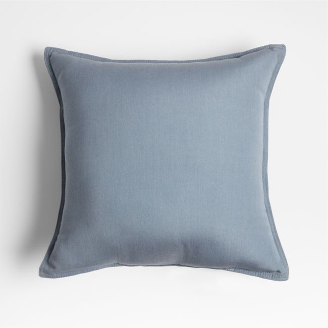 Sunbrella ® 20"x20" Haze Blue Outdoor Throw Pillow - Image 0