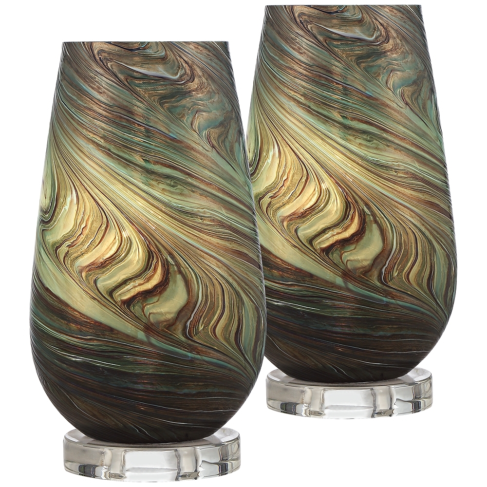 360 Lighting Carmen 12.5" High Art Glass Accent Lamps Set of 2 - Image 0