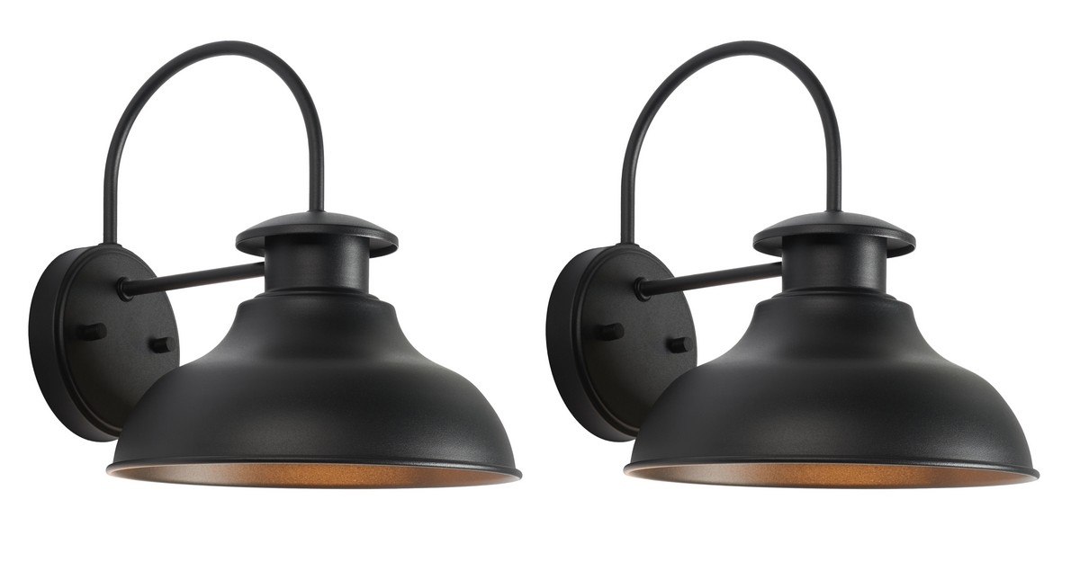 Linden 10" Outdoor Wall Sconce - Black - Safavieh - Image 1
