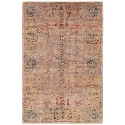 One-of-a-Kind Bevin Hand-Knotted 2010s Kosak Beige/Red 5'4" x 7'10" Wool Area Rug - Image 0