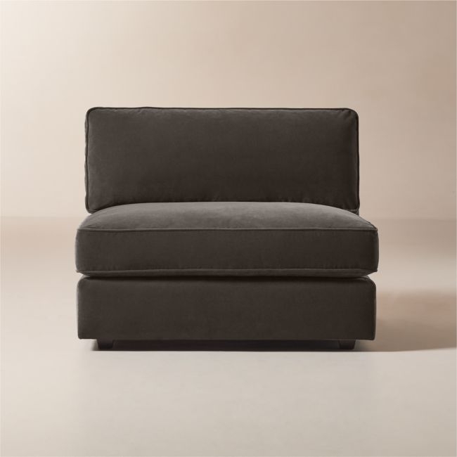 Malea Charcoal Grey Performance Fabric Armless Chair - Image 0