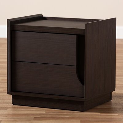 Red Barrel Studio® Studio Larsine Modern And Contemporary Brown Finished 2-Drawer Nightstand - Image 0