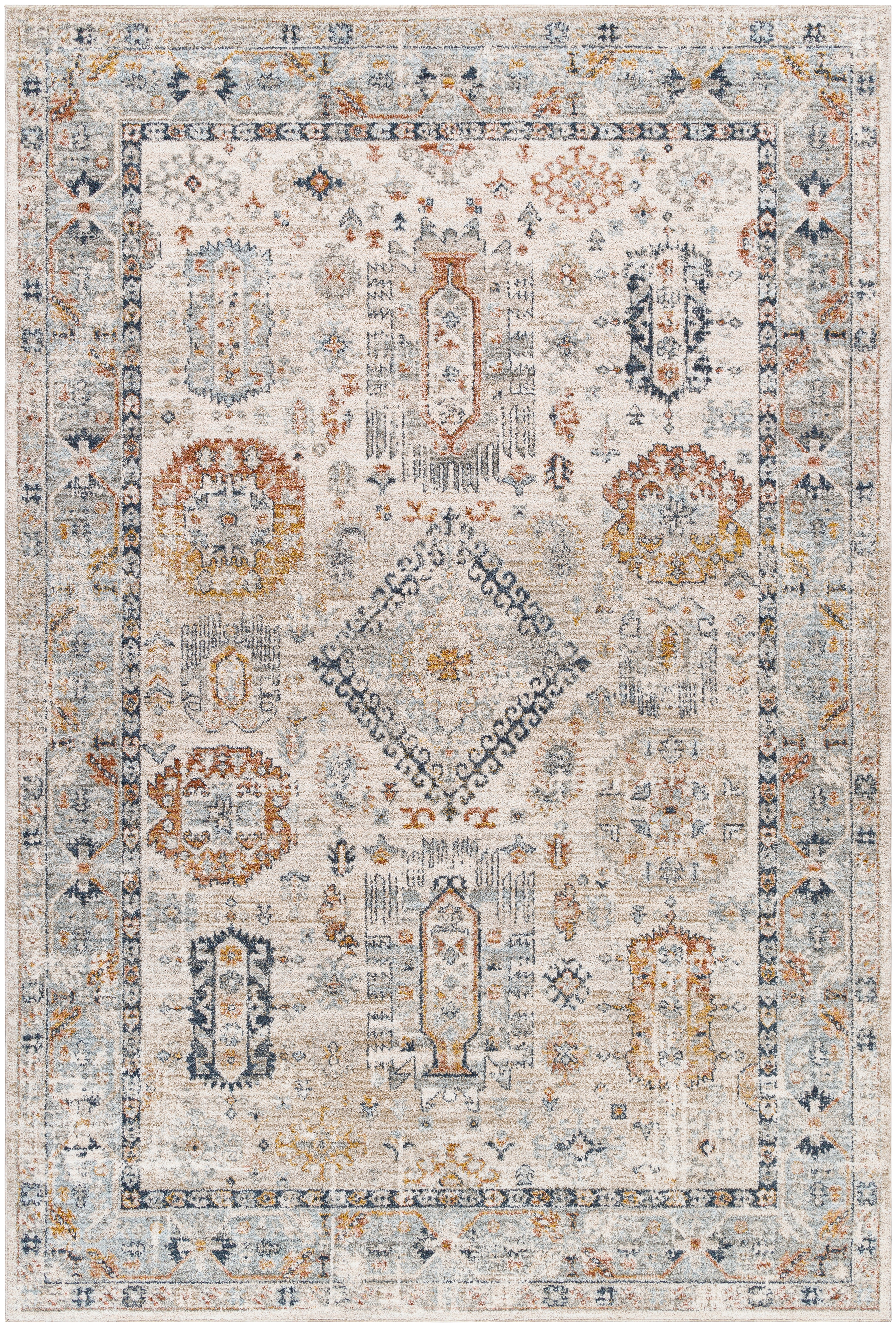 Beckham Beige Indoor 7'10" x 10'2" Machine Woven Rug - Image 0