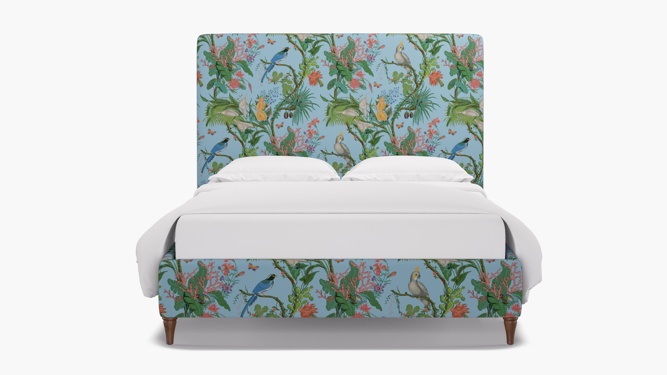 Classic Bed, Sky Cinque Terra, Walnut Decorative Tapered Leg, Queen - Image 0