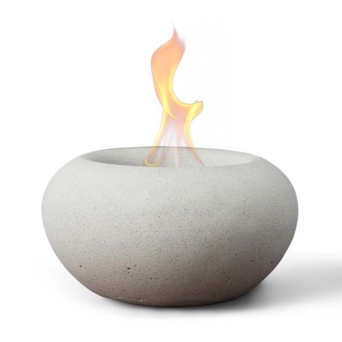 TerraFlame Stone Tabletop Fire Bowl, Antique White - Image 0