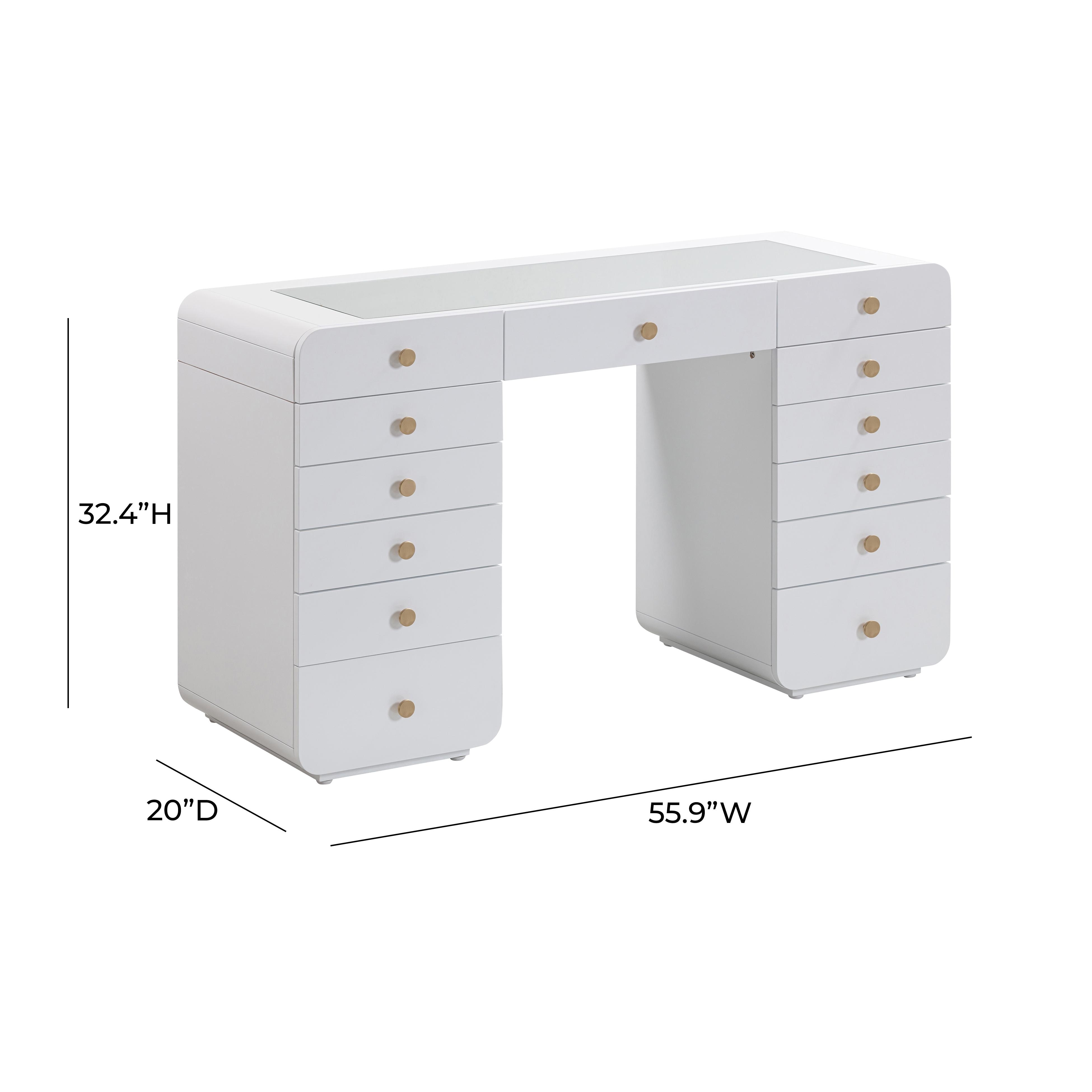 Hollywood White Vanity Desk - Image 6