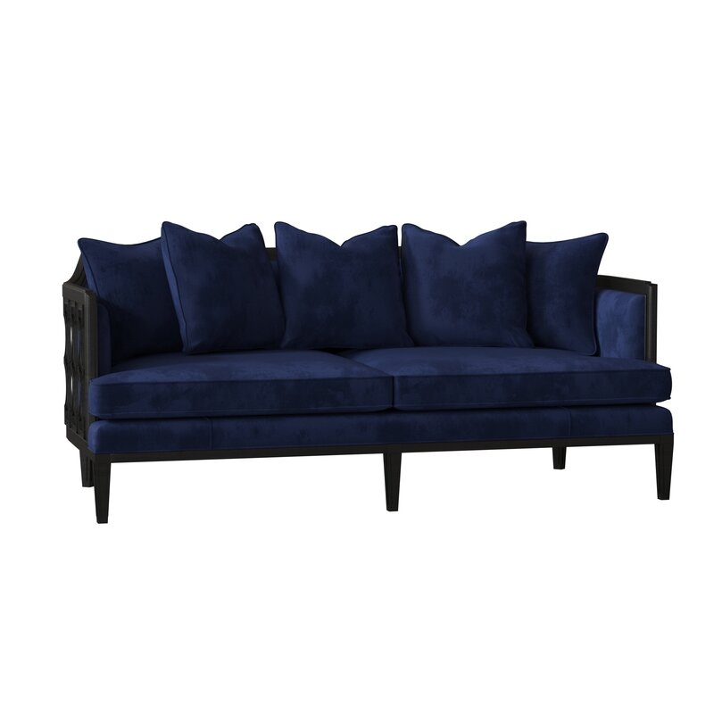 Caracole Classic The Bee's Knees Sofa Body Fabric: Royal Velvet, Frame Color: Seagull - Image 0