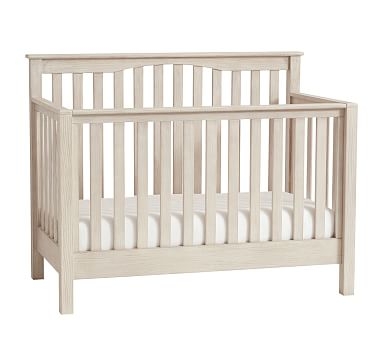 Kendall 4-in-1 Convertible Crib &amp; Lullaby Mattress Set, Weathered White, In-Home Delivery - Image 0