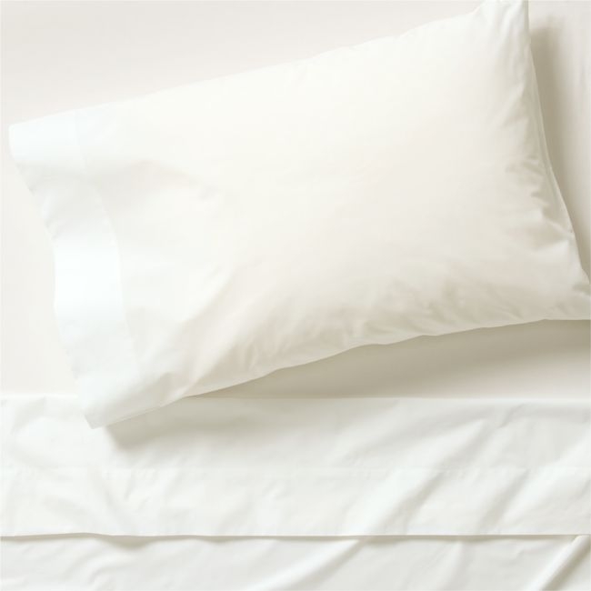 Everyday Organic Cotton Percale White Twin/Twin XL Bed Sheet Set - Image 0