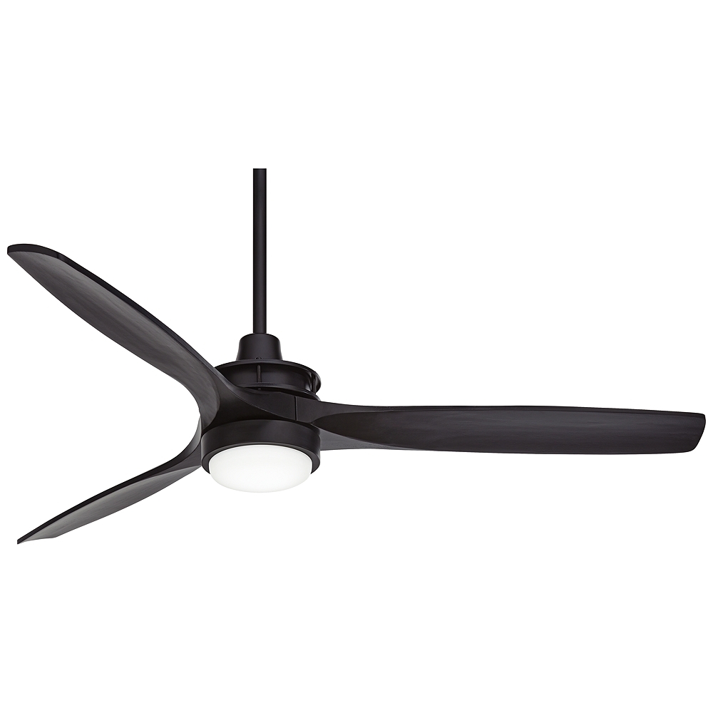 52" Casa Vieja Windspun Matte Black LED Ceiling Fan with Remote - Image 0