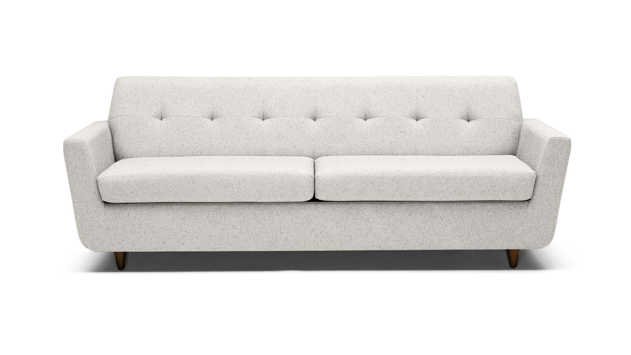 White Hughes Mid Century Modern Sleeper Sofa - Tussah Snow - Mocha - Image 0