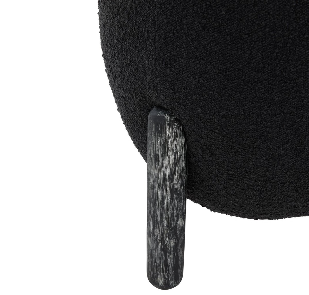 Clarabella Boucle Ottoman - Black - Image 2