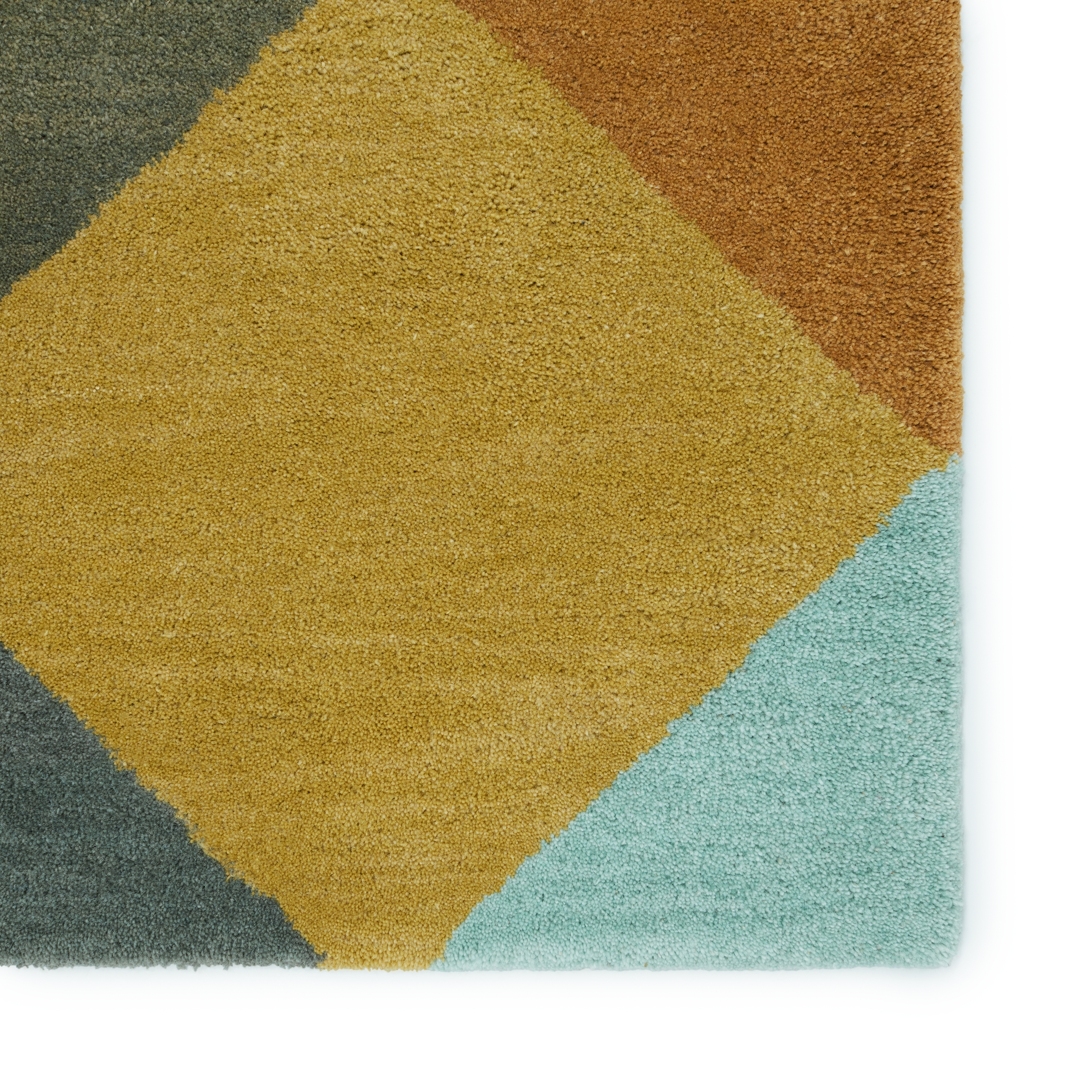 Luli Sanchez By Ojo LST16 Handmade Tribal Gold and Teal Area Rug (2'x3') - Image 3