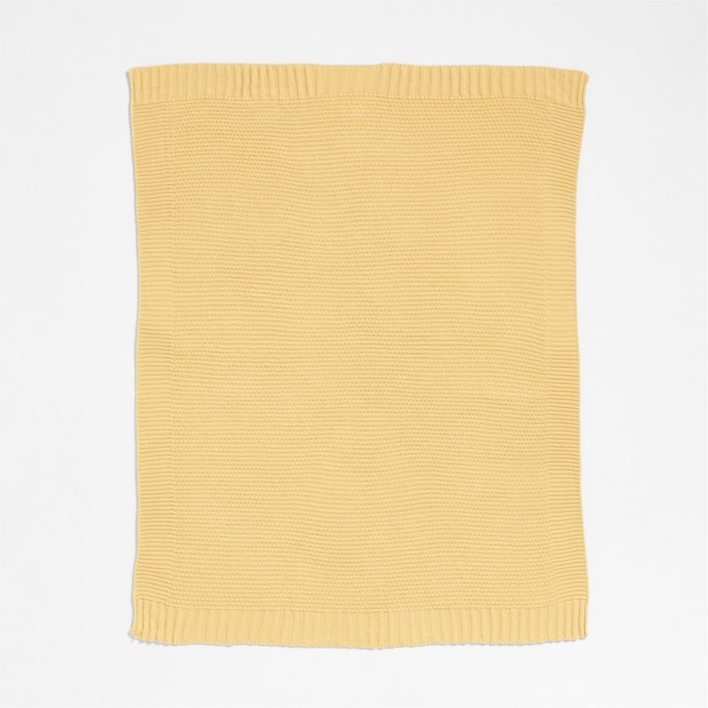 Bubble Knit Straw Yellow Baby Stroller Blanket - Image 2