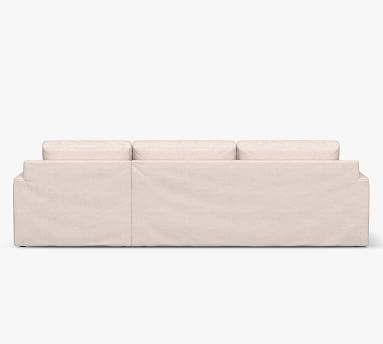 Big Sur Square Arm Slipcovered Deep Seat Right Arm Grand Sofa with Chaise Sectional, Down Blend Wrapped Cushions, Performance Heathered Basketweave Platinum - Image 5