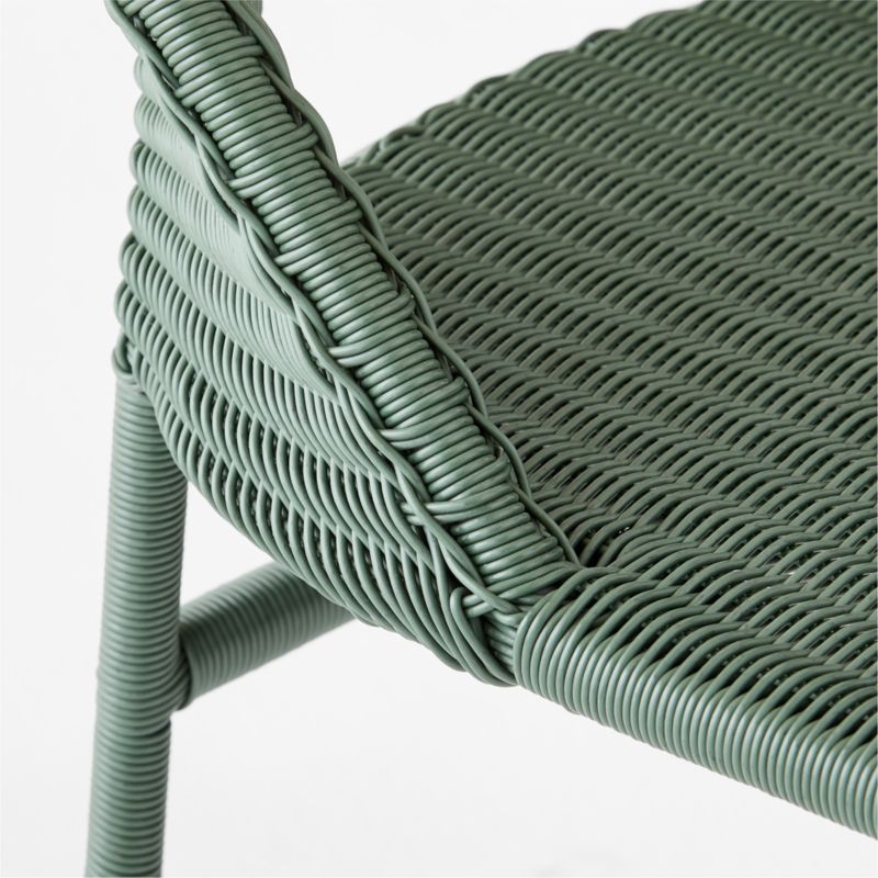 Arly Green All-Weather Rattan Outdoor Dining Chair - Image 2