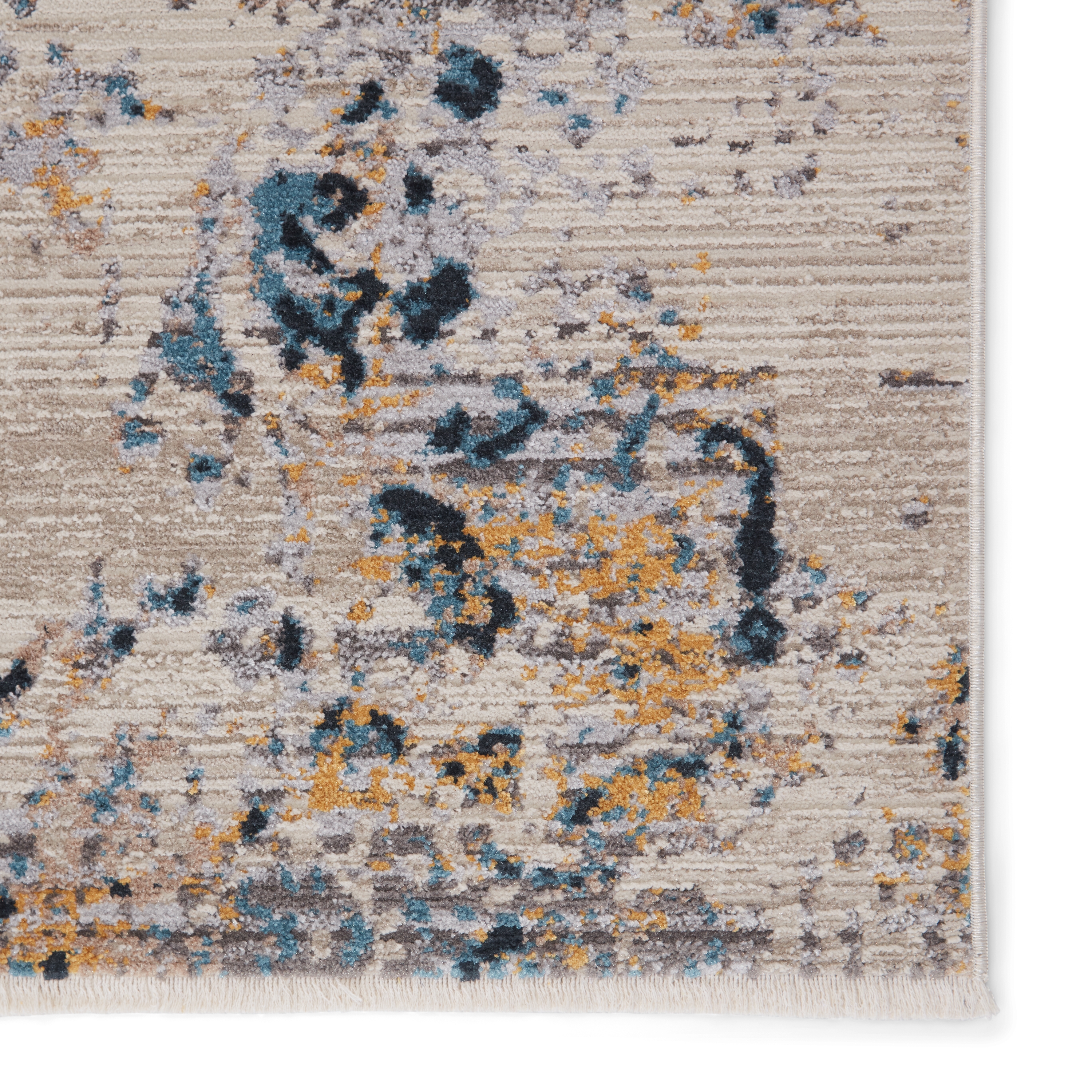 Vibe by Terrior Abstract Blue/ Gold Area Rug (8'10"X12'7") - Image 3