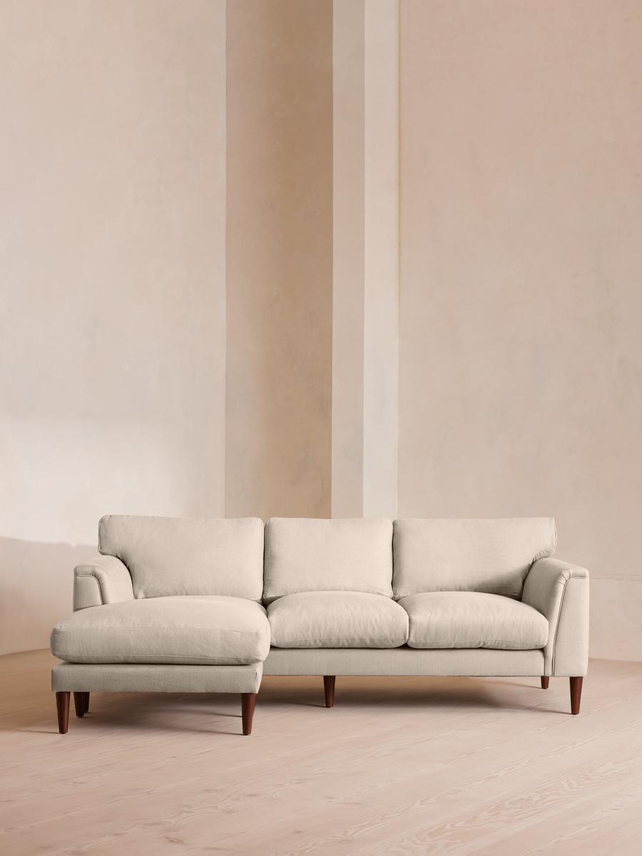 Reya Chaise-end Sofa, Linen, Bisque, US - Image 0