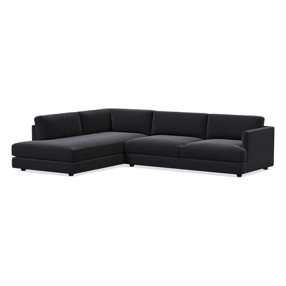 Haven XL Sectional Set 06: Right Arm Sofa, Left Arm Terminal Chaise, Poly, Performance Velvet, Black, Concealed Supports - Image 0