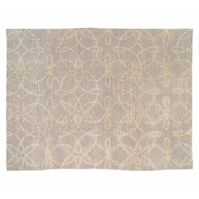 Radiance Geometric Hand-Knotted Wool/Silk Beige/Yellow Area Rug - Image 0