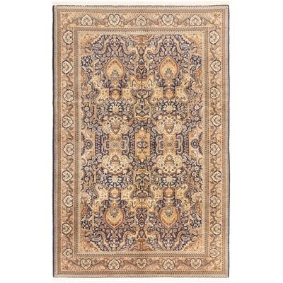One-of-a-Kind Houchin Hand-Knotted 1970s Anatolian Navy/Cream 6'9" x 10'6" Wool Area Rug - Image 0