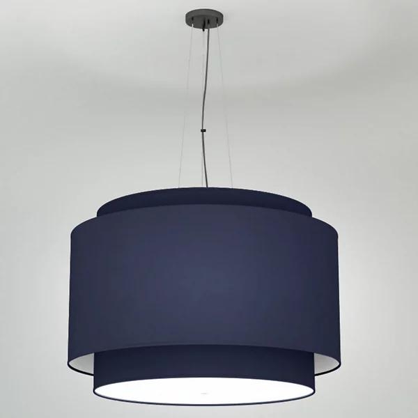 Alicia Linen Double Drum Pendant - Image 0