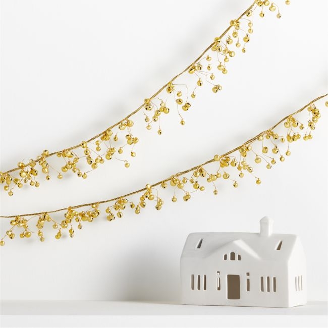 Jingle Bell Christmas Garland Gold 6' - Image 0
