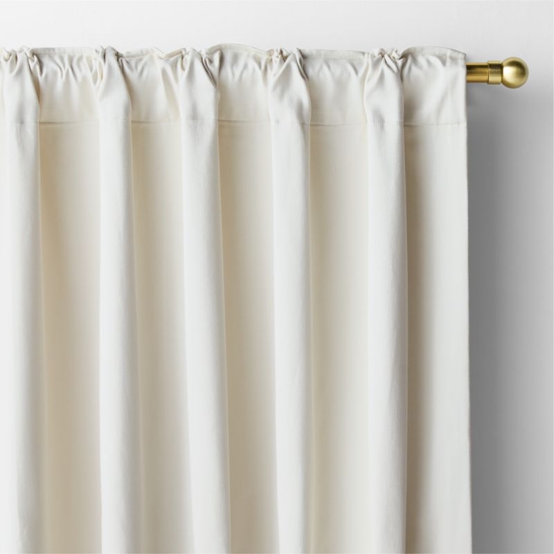 Ivory Organic Cotton Sateen Window Curtain Panel 52"x108" - Image 3