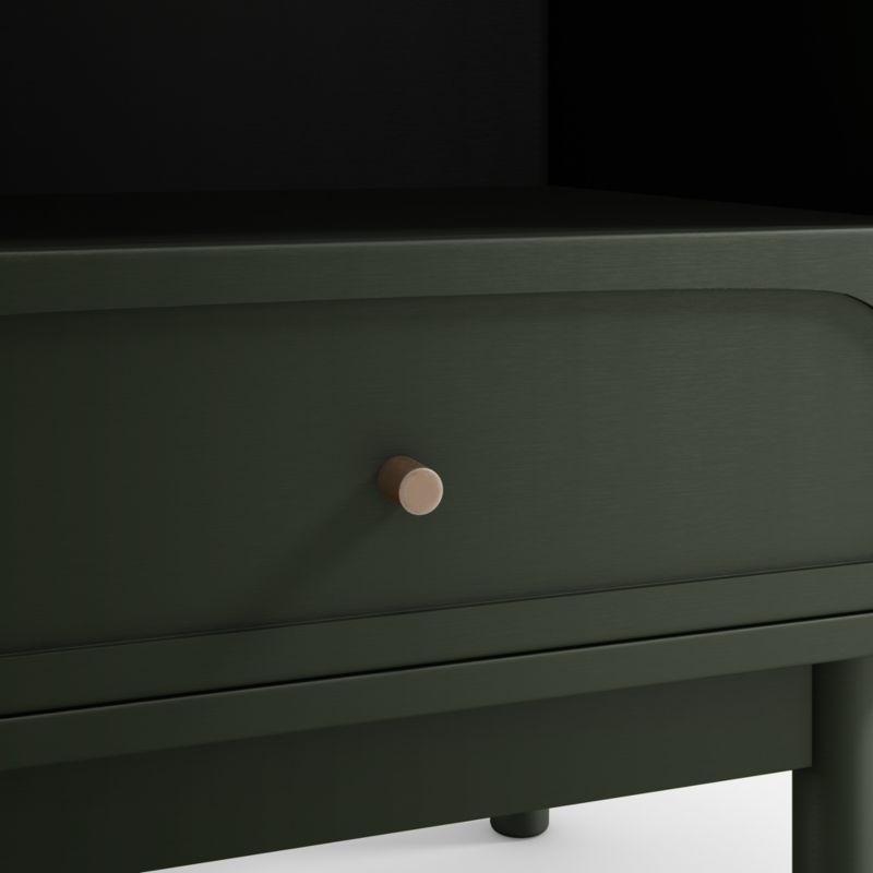 Maren Olive Green Wood Nightstand with Drawer - Image 3