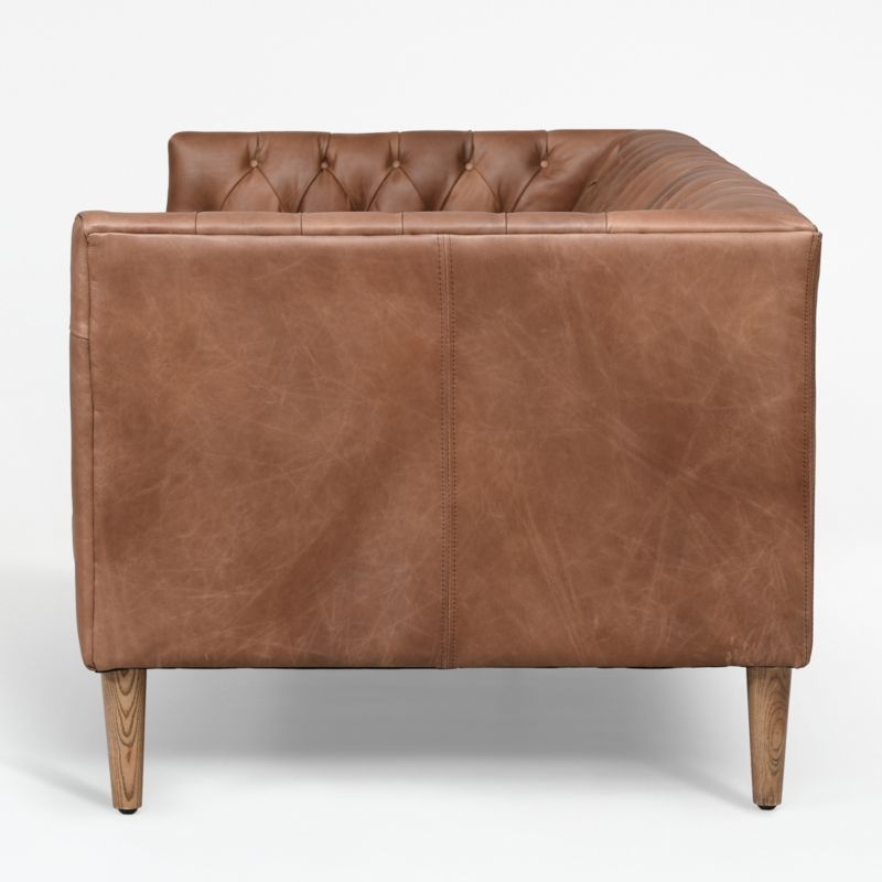 Rollins Chocolate Leather Sofa - Image 1