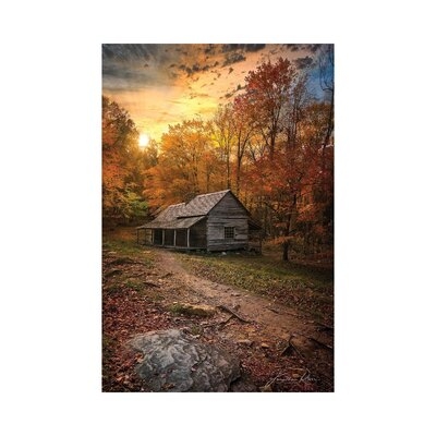 Sunset Near The Log Cabin - Wrapped Canvas Print - Image 0