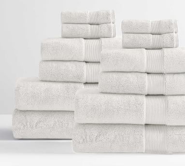 Classic Organic Washcloth Hand and Bath Towel, White, Set of 12 - Image 4