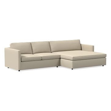 Harris 134" Left Multi Seat Double Wide Chaise Sectional, Standard Depth, Chenille Tweed, Frost Gray - Image 2