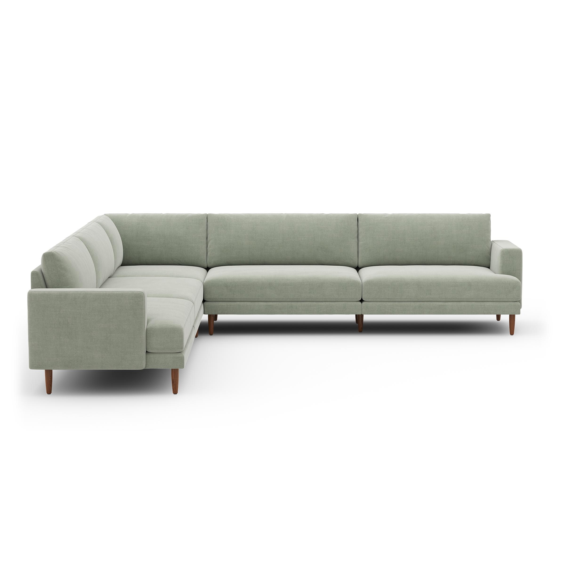 Ember Sectional - 121" / Seaglass - Performance Chenille / Walnut - Wood - Image 0