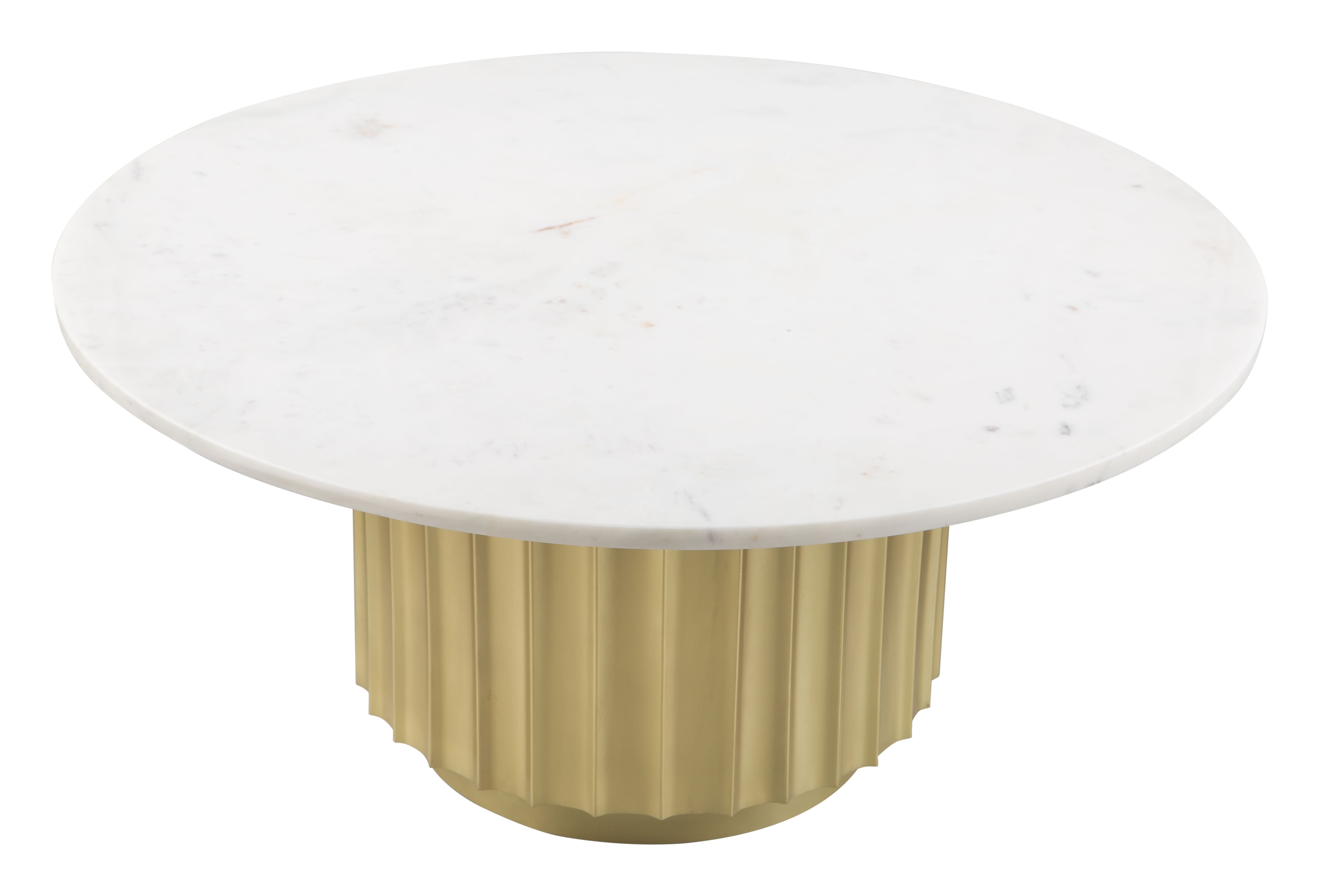 Justin Coffee Table White & Gold - Image 1