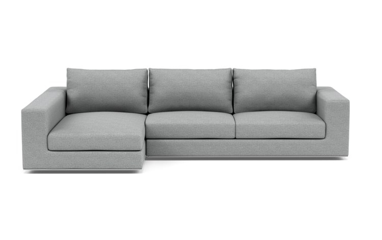 Walters Left Sectional with Grey Silver Grey Fabric and standard down blend cushions - Image 0