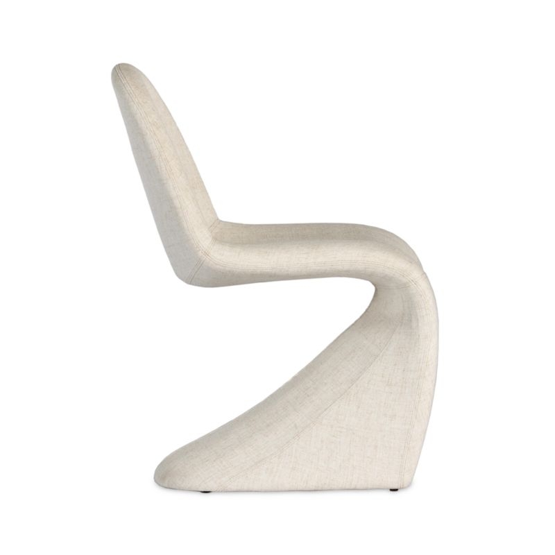 Curva Cream Upholstered Dining Chair - Image 3